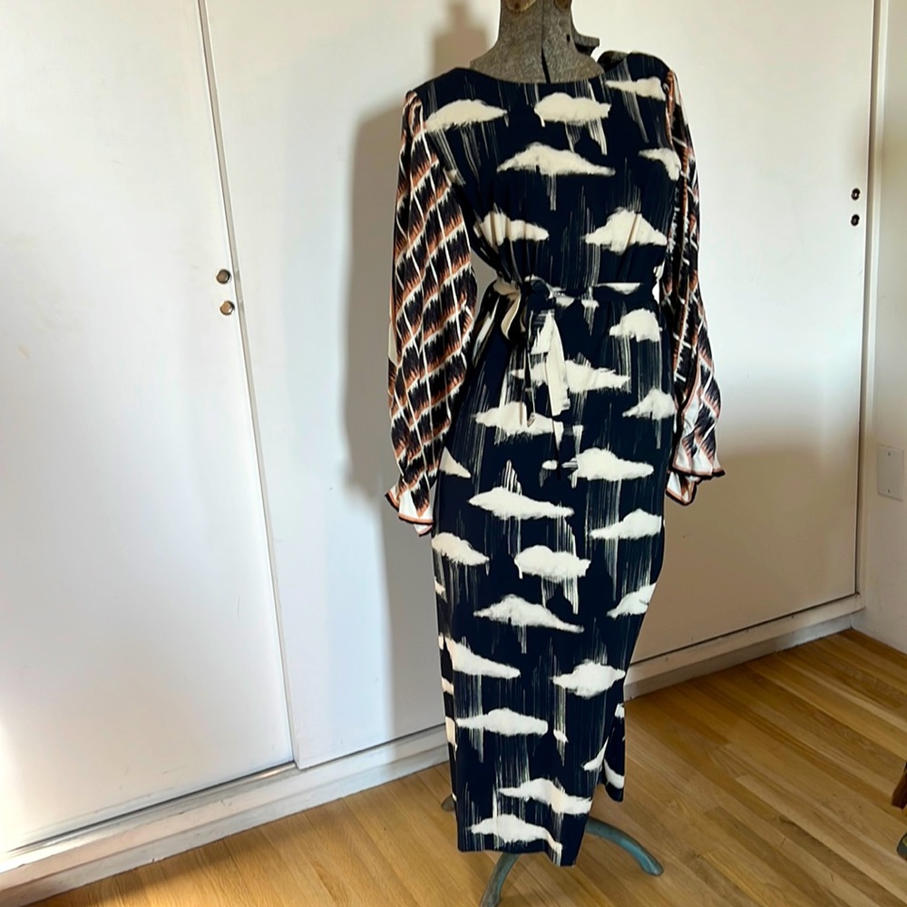 Dries Van Noten side slit and sleeve slit dress